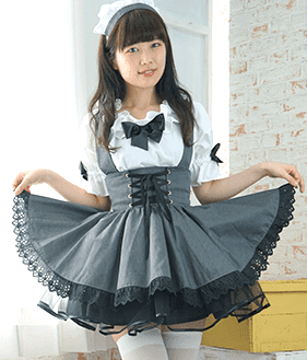 【17周年記念でできたゴージャスなラフィーネです♪】肩だしでとってもキュート★ロイヤルラフィーネメイド服